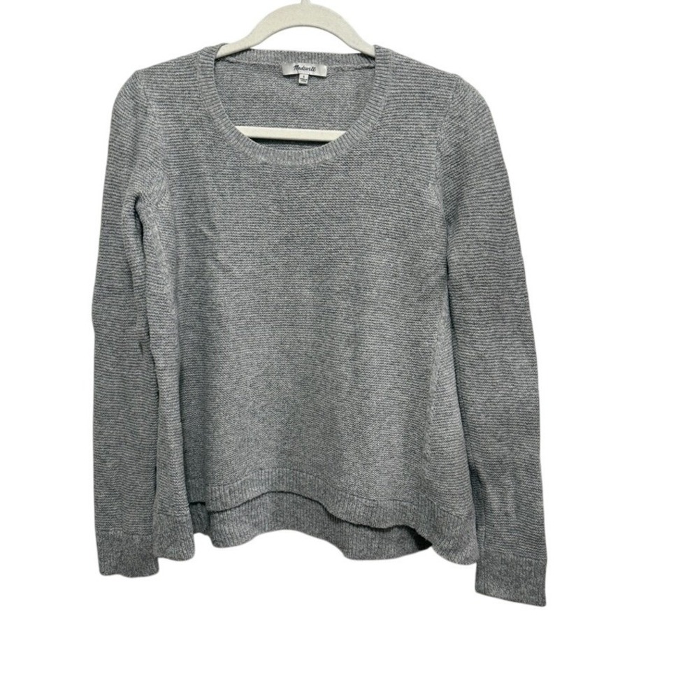 Madewell Gray Knit Sweater Womens Small Classic Textured‎ Pullover Crewneck